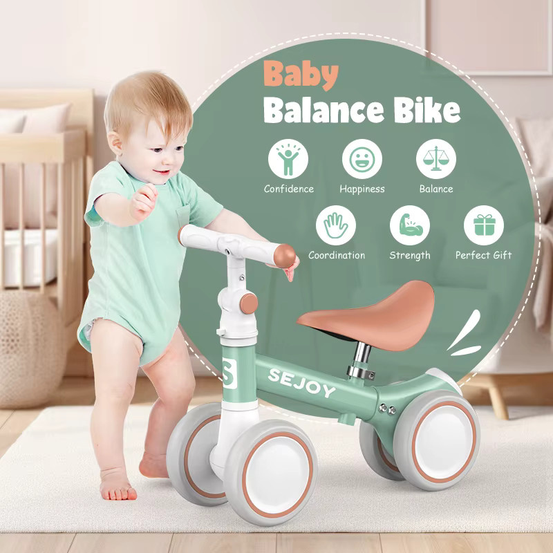 SEJOY Laufrad, 4-Rad-Baby-Laufrad, ab 1 Jahr, Blau, Bunt / Mehrfarbig - Bild 2
