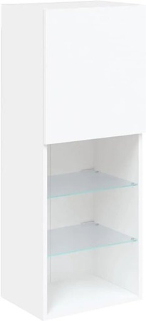 vidaXL TV-Schrank modern in Weiß mit integrierter LED-Beleuchtung und Medienfächern, B/T/H: 40,5 x 30 x 102 cm