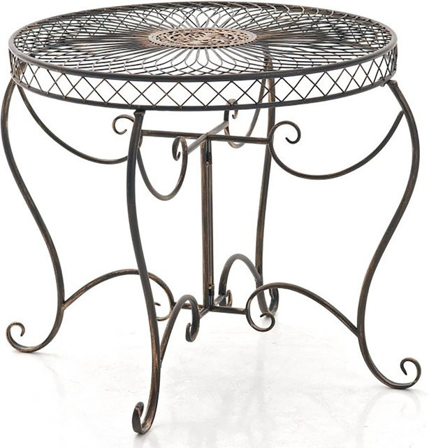 TPFGarden Gartentisch Sheen in Bronze, runder Metalltisch für Garten und Terrasse - Bild 1