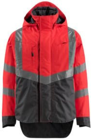 Mascot Harlow Warnjacke EN ISO 20471 Class 3 in Rot/Dunkelanthrazit Größe M mit Cordura - Bild 1