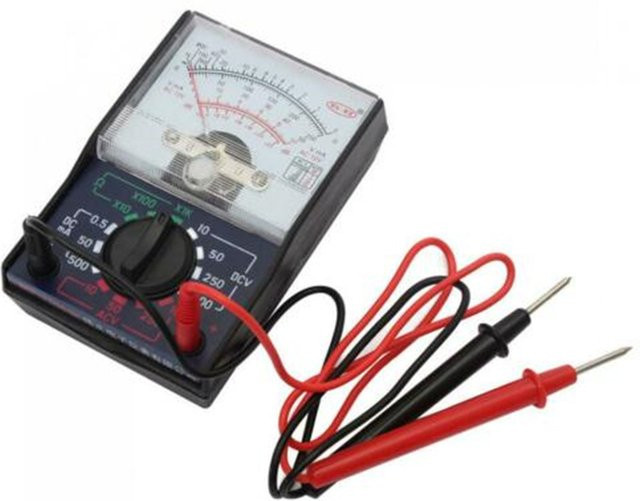 Gaqqee MF-110A Taschen-Analogmultimeter Mini Tragbares Zeigermultimeter in Schwarz für AC/DC-Spannung, Strom und Widerstand - Bild 1