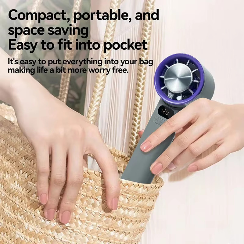 Lenovo Mini Handventilator mit LED Digital-Display und Eiskompression, Gold, 3000mAh, USB wiederaufladbar - Bild 4
