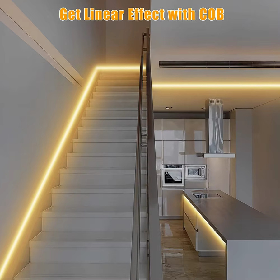 CENFAYA HomeKit WiFi COB LED-Streifen, Warmweiß, 24V, dimmbar, für Schrank- und Küchenbeleuchtung - Bild 4