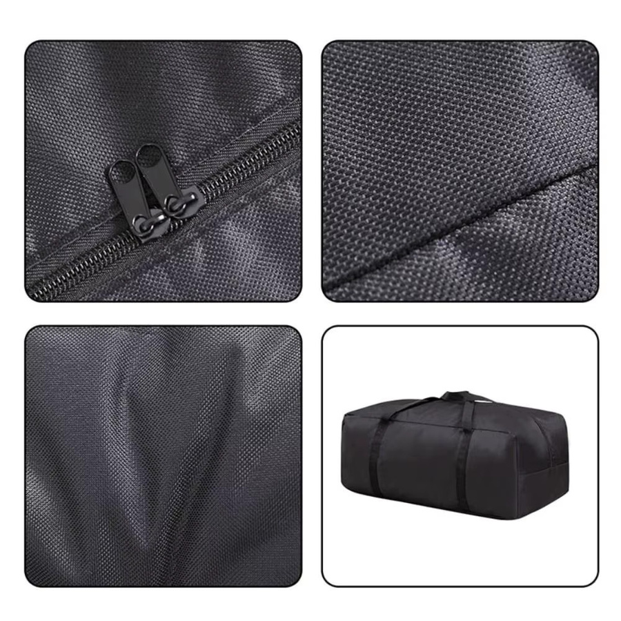 Wäsche-Einkaufstasche aus wasserdichtem Oxford-Stoff und Vliesstoff in Schwarz als mobile Aufbewahrungstasche für Zuhause und Outdoor - Bild 4