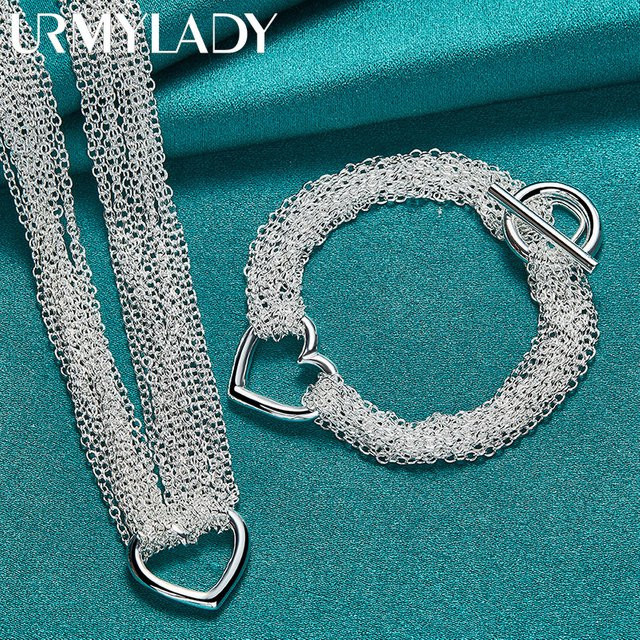 Urmylady Schmuck-Set Halskette, Armband, 925 Silber, Damen - Bild 1