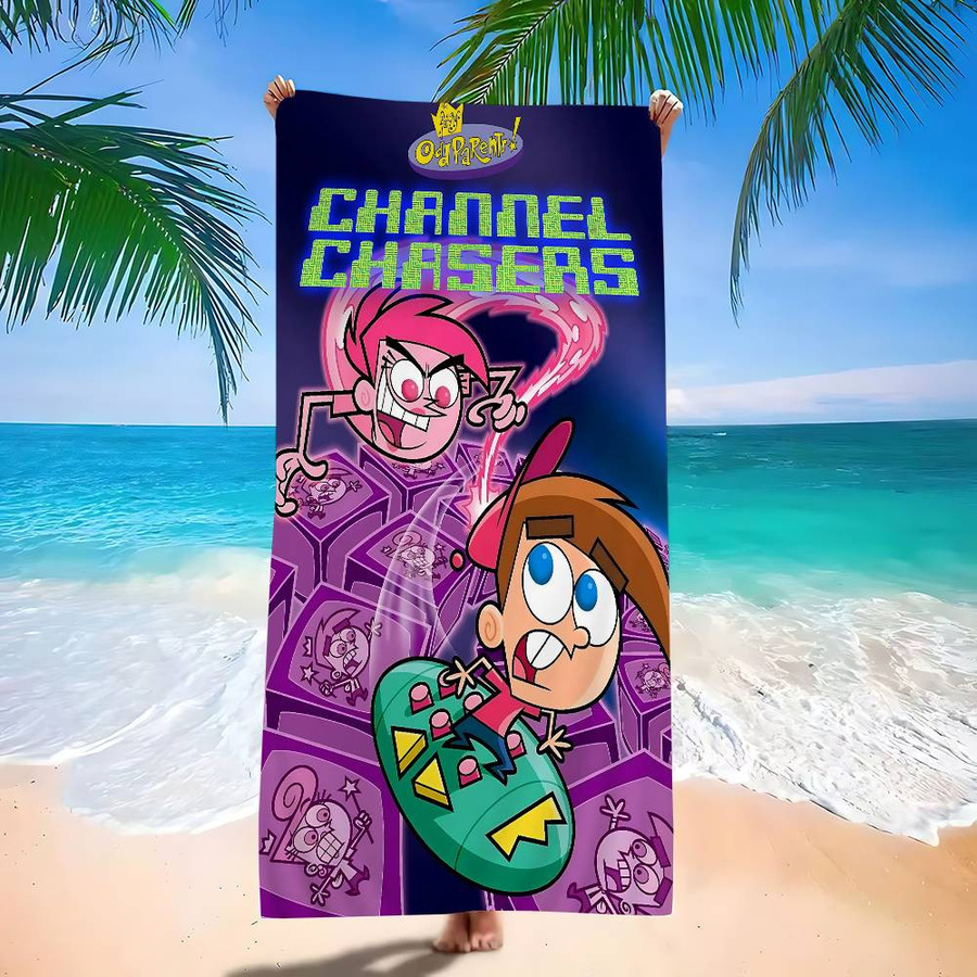 Waschlappen Ka Chen Muda mit Fairly Oddparents Anime Motiv, Multicolor, B: 40 cm, H: 60 cm - Bild 2