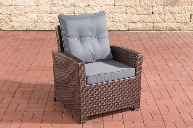 TPFGarden Sessel Fino aus Rattan und Metall in Eisengrau und Braun-meliert - Bild 1