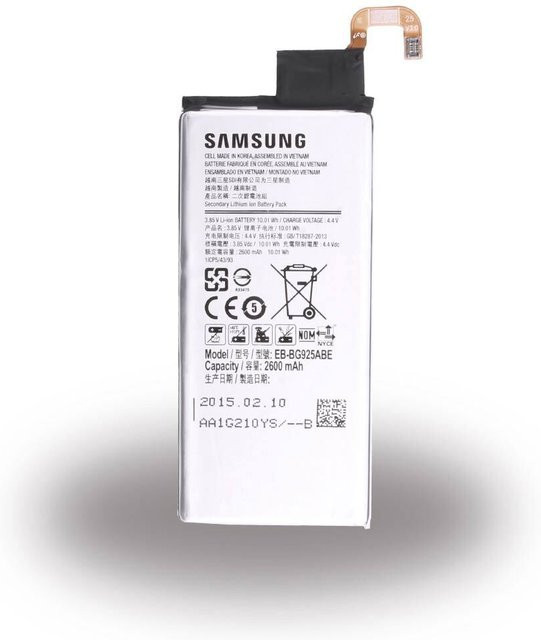 Samsung Akku für Galaxy S6 Edge EB-BG925ABEGWW G925F mit 2600mAh in Weiß - Bild 1