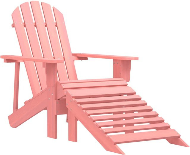 vidaXL Adirondack-Gartenstuhl mit Fußteil aus Massivholz Tanne in Rosa - Bild 1