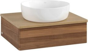 V&B Waschtischunterschrank Antao ohne Frontstruktur mit Beleuchtung, Farbe Walnut, B/T/H: 60 x 50 x 19 cm - Bild 1
