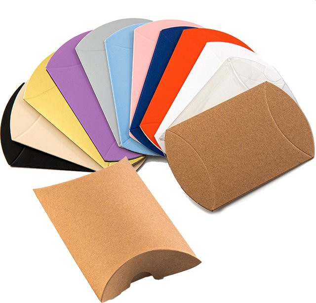 10 Stück Mini Kraftpapier Kissen Boxen in Multicolor für Schokolade, Schmuck und Bäckerei-Verpackungen - Bild 1