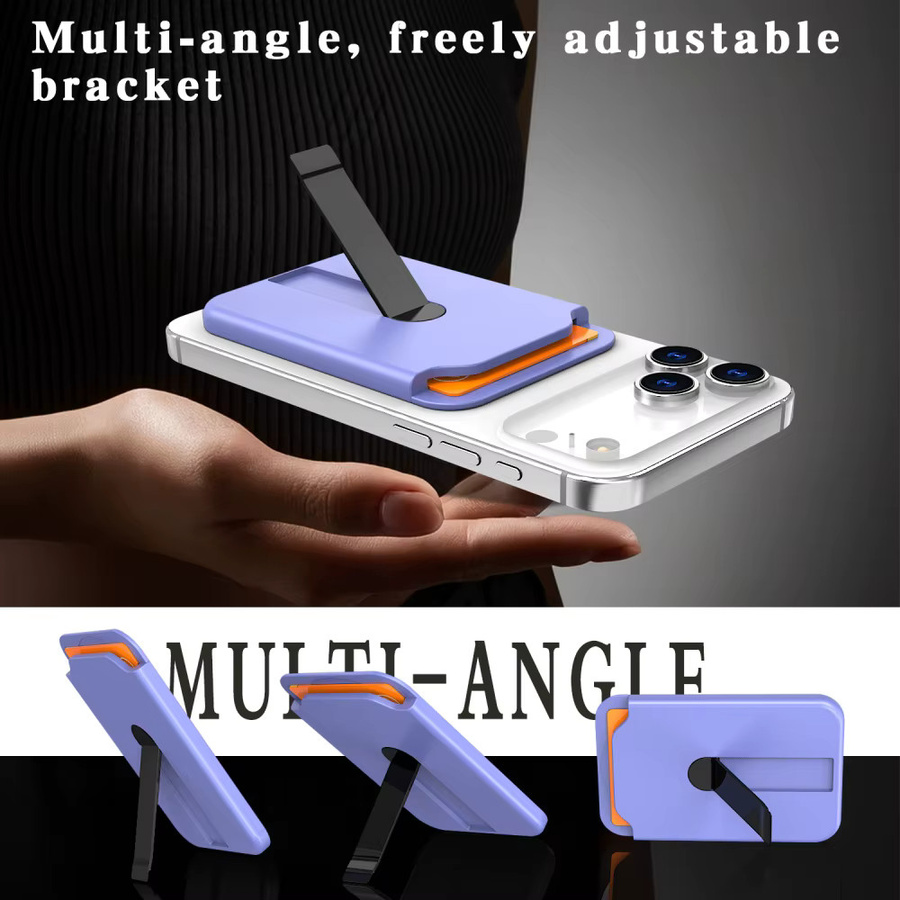 lolozzx MagSafe Magnetische Brieftasche und Falten-Ständer aus Acryl für iPhone 15 16 17 Pro Max in Pink Transparent - Bild 4