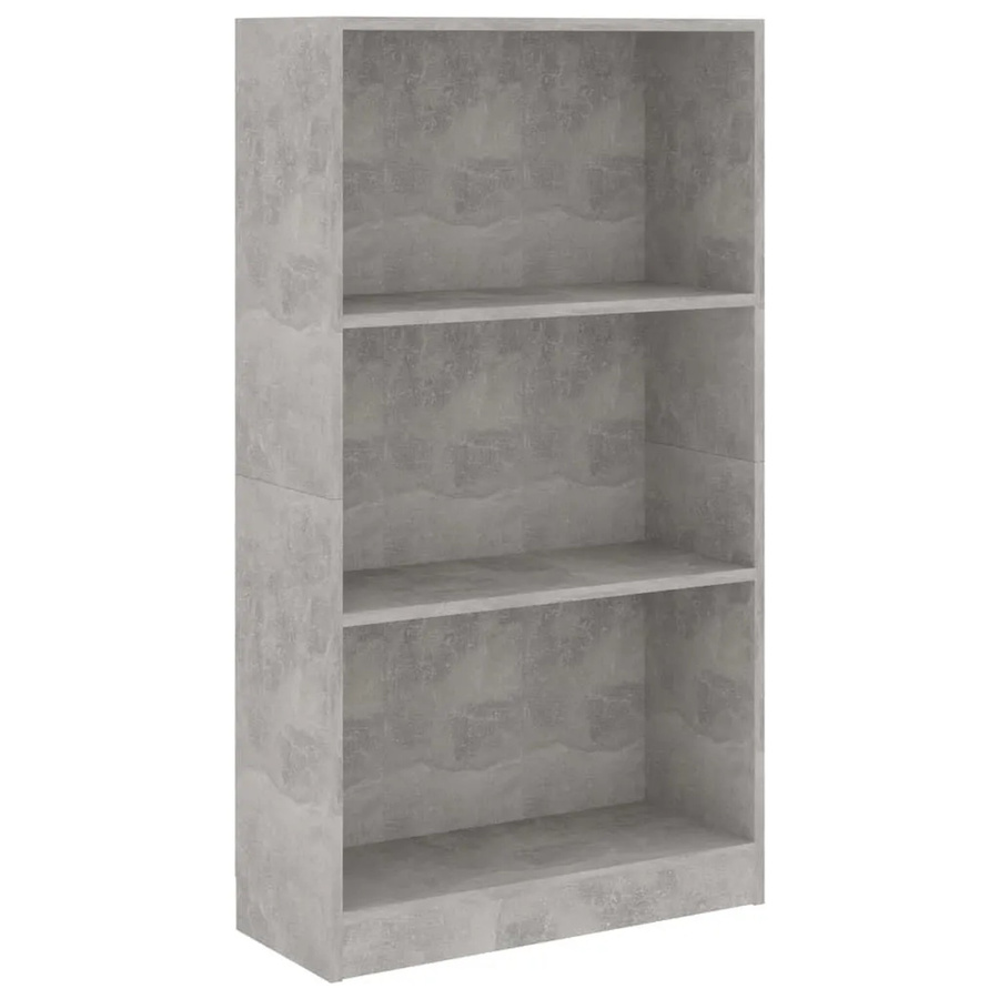 vidaXL Bücherregal mit 3 Fächern in Betongrau, B/T/H: 60 x 24 x 109 cm - Bild 2