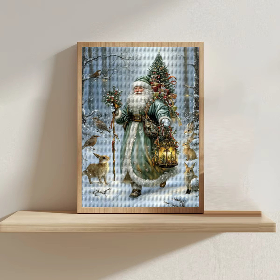 DIY Kreuzstich-Set Weihnachtsmann Stickerei-Kit, Mehrfarbig, Breite: 30 cm, Höhe: 40 cm - Bild 2