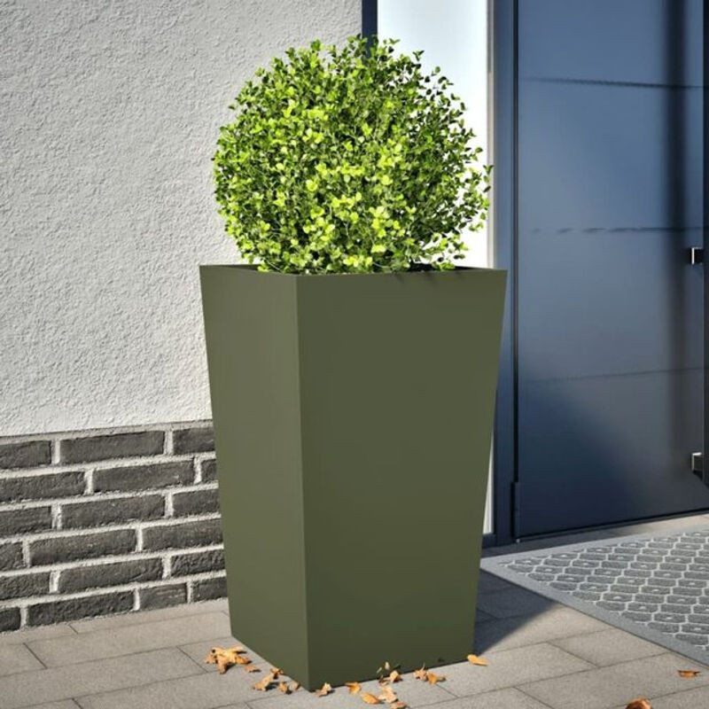 Vidaxl Pflanzkübel aus Metall in Grün, quadratisch, B/T/H: 45 x 45 x 75 cm - Bild 1