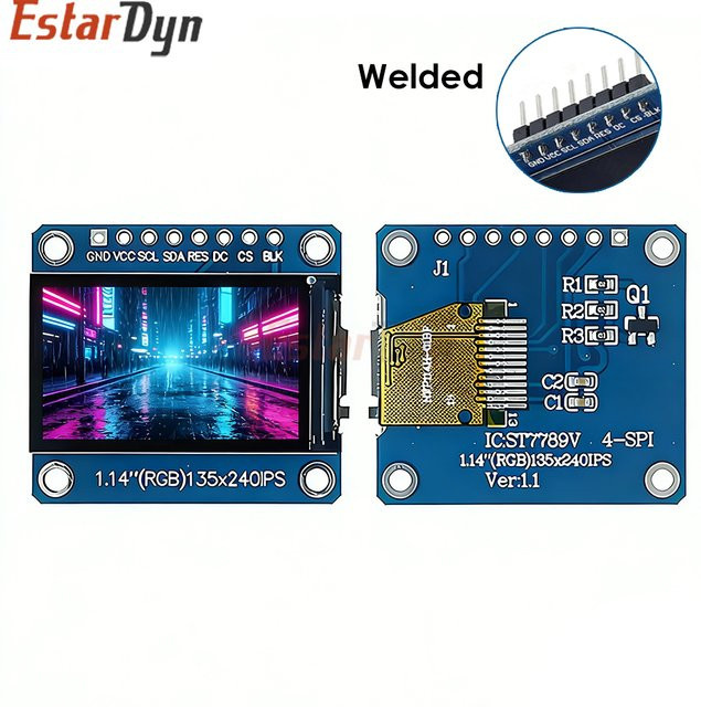 Estardyn IPS TFT LCD Display 1,14 Zoll mit ST7789 SPI Modul und 65K Farbmodul für ESP32 und STM32 - Bild 1