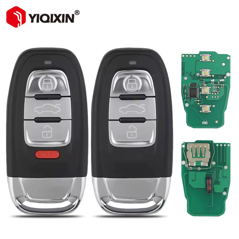 YIQIXIN Smart Remote Auto Schlüssel für Audi Q5 A4 A5 A6 A7 A8 RS4 RS5 S4 S5, 3/4 Tasten, 315/433/868 MHz, Semi Keyless, Schwarz - Bild 4