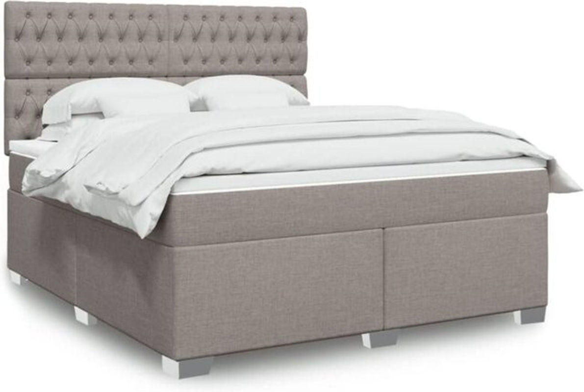 Boxspringbett mit Matratze von vidaxl in Taupe meliert, Stoff und Holzwerkstoff, B/T/H: 180 x 200 x 140,5 cm - Bild 1