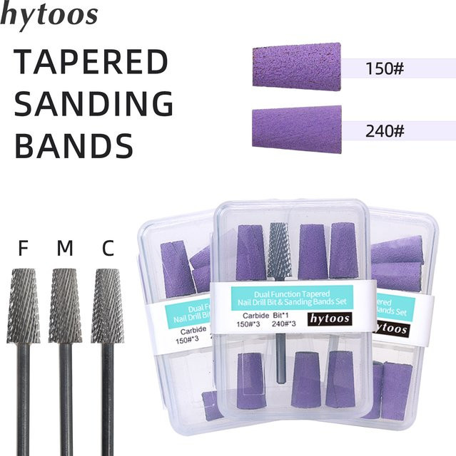 HYTOOS Konische Schleifbänder-Set, Nagelbohrer-Aufsätze, Unisex - Bild 1