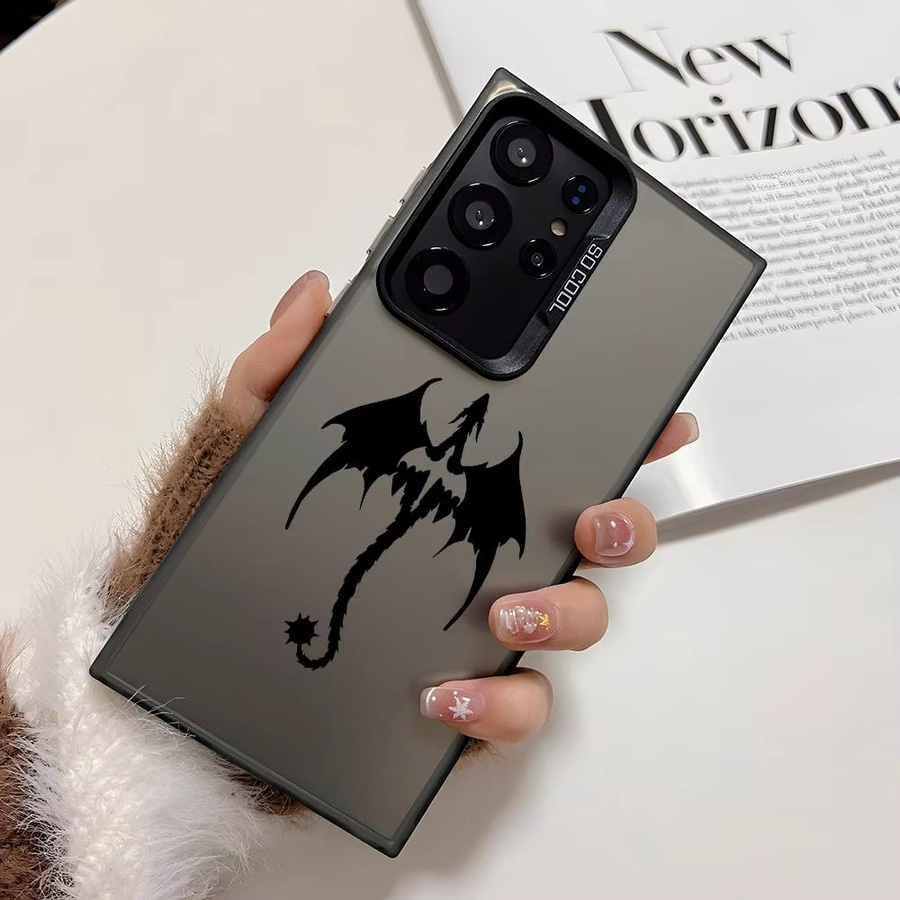 Dragon F-Fourth W-Wing Silikon Handyhülle für Samsung Galaxy S25 Edge S24 S23 S22 S21 S20 Ultra in Silber - Bild 2
