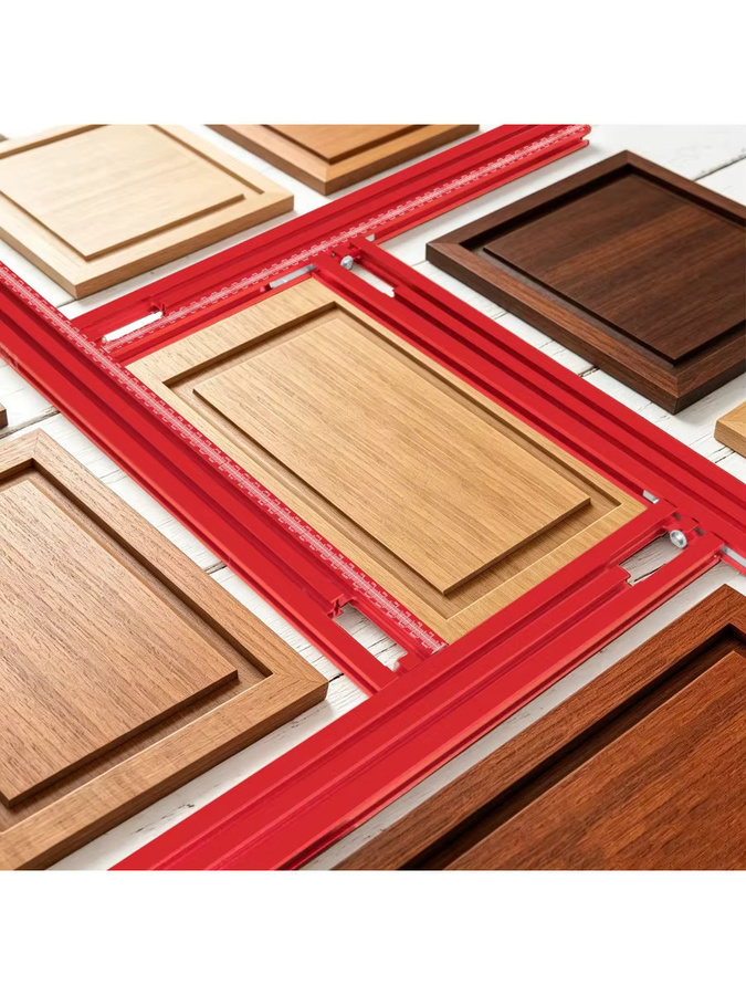 JIGHOLE Präzisions-Fräser-Führungsschiene aus Aluminiumlegierung in Rot mit verstellbarer T-Nut für Holzbearbeitung, Trimmen und Schlitzen - Bild 7