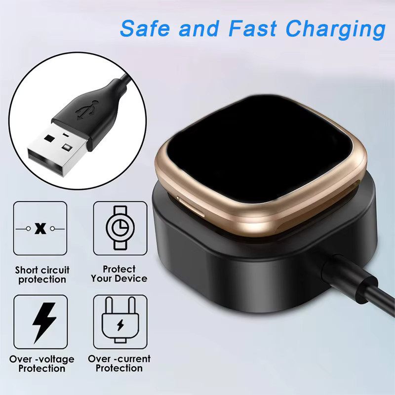 Magnetisches Ersatz-Ladekabel für Fitbit Versa 4, Versa 3, Sense 2 und Sense 1 in Schwarz - Bild 2