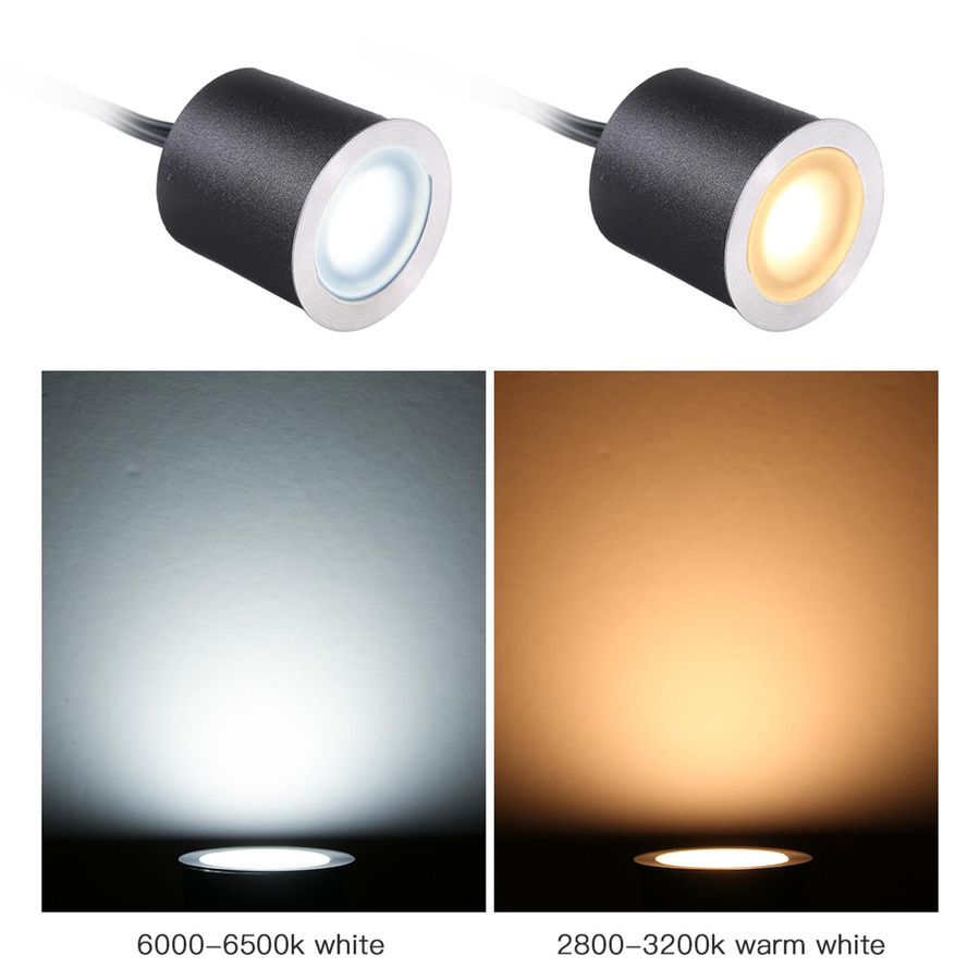 TOMTOP JMS 16er Set LED Einbauleuchten für den Außenbereich in Weiß, IP67 wasserdichte Bodeneinbauleuchten für Garten und Terrasse, DC12V Niederspannung - Bild 5