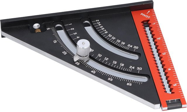 Koogeelife Verstellbares Goniometer aus Aluminiumlegierung, Faltbares Dreieck und Quadrat als Anreißwerkzeug für die Holzbearbeitung, Schwarz - Bild 1
