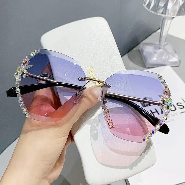 Dote Sonnenbrille, randlos, Butterfly, Metall, Multicolour, Damen und Herren - Bild 1