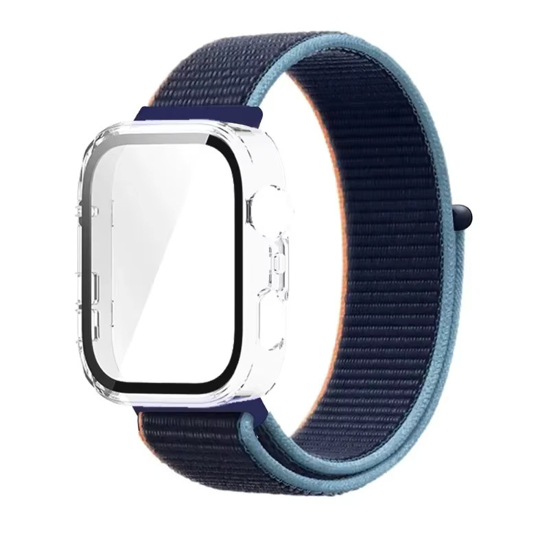 Huawei Uhrenarmband mit PC-Hülle, Nylon, Schwarz, Huawei Watch Fit 3 4 Pro - Bild 2