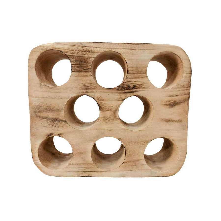 Lolaa Weinregal Paulo aus Paulownia-Holz in Natur, rustikales Design für 8 Flaschen - Bild 1