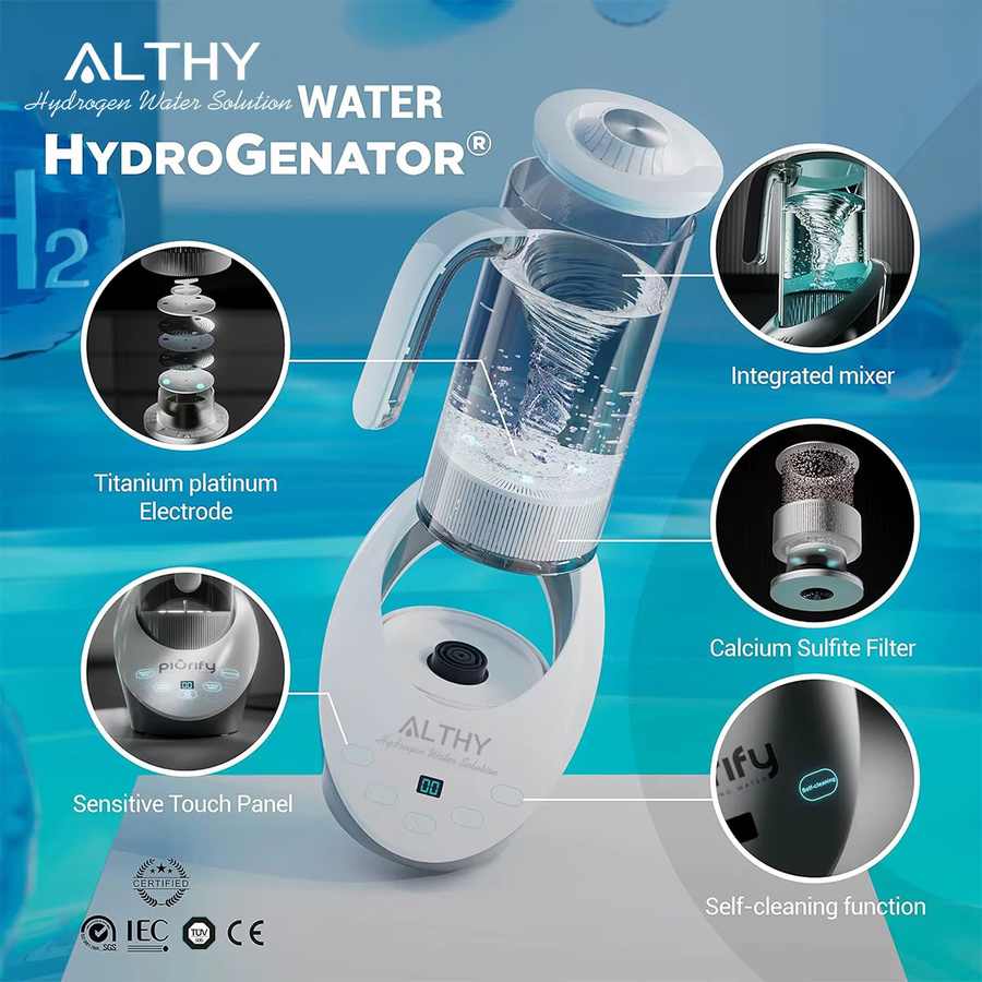 ALTHY Wasserstoff-Wasserkrug mit SPE-PEM-Technologie und Calcium-Sulfitfilter zur Herstellung von alkalischem Wasser - Bild 2