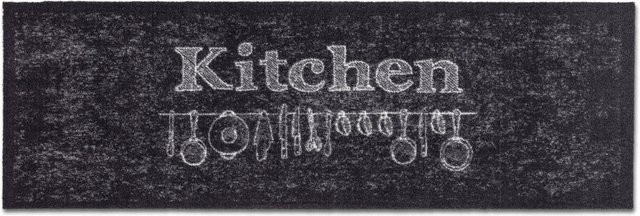 Fußmatte MIABELLA Astra in Schwarz mit grafischem Design, waschbar und rutschfest, B/T: 150 x 50 cm - Bild 1