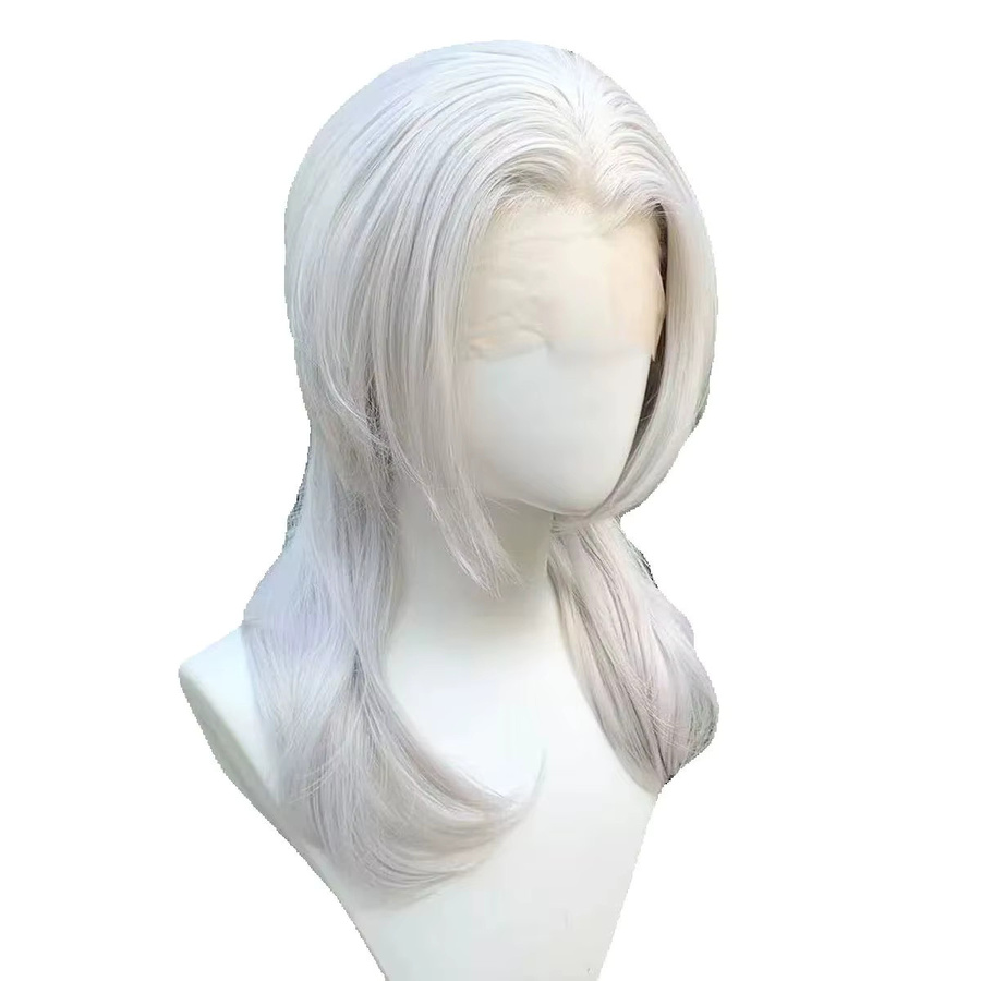 Muzinuo Perücke, silbergrau, synthetisch, 150 % Dichte, Damen - Bild 2