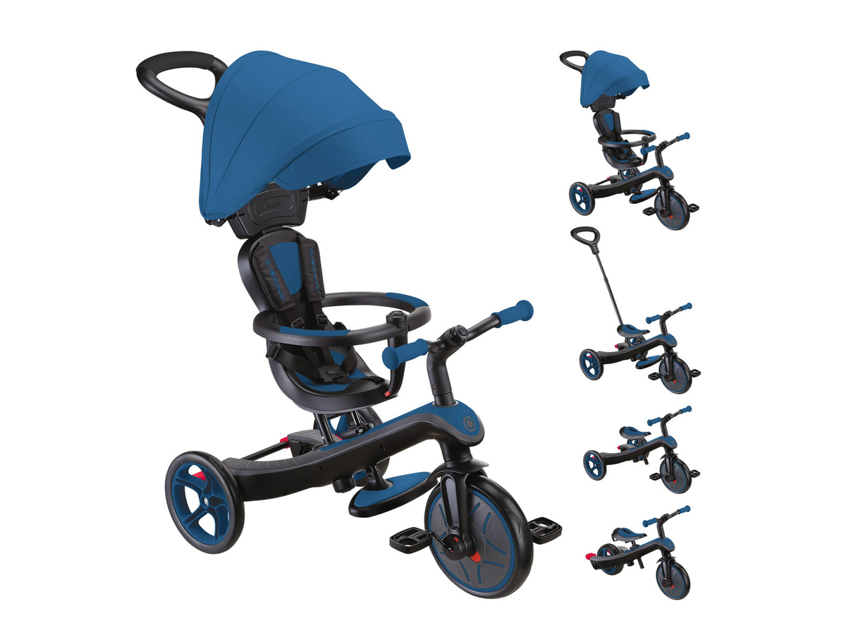 Globber Explorer Trike 4in1 Kinderwagen Dreirad und Laufrad blau - Bild 2