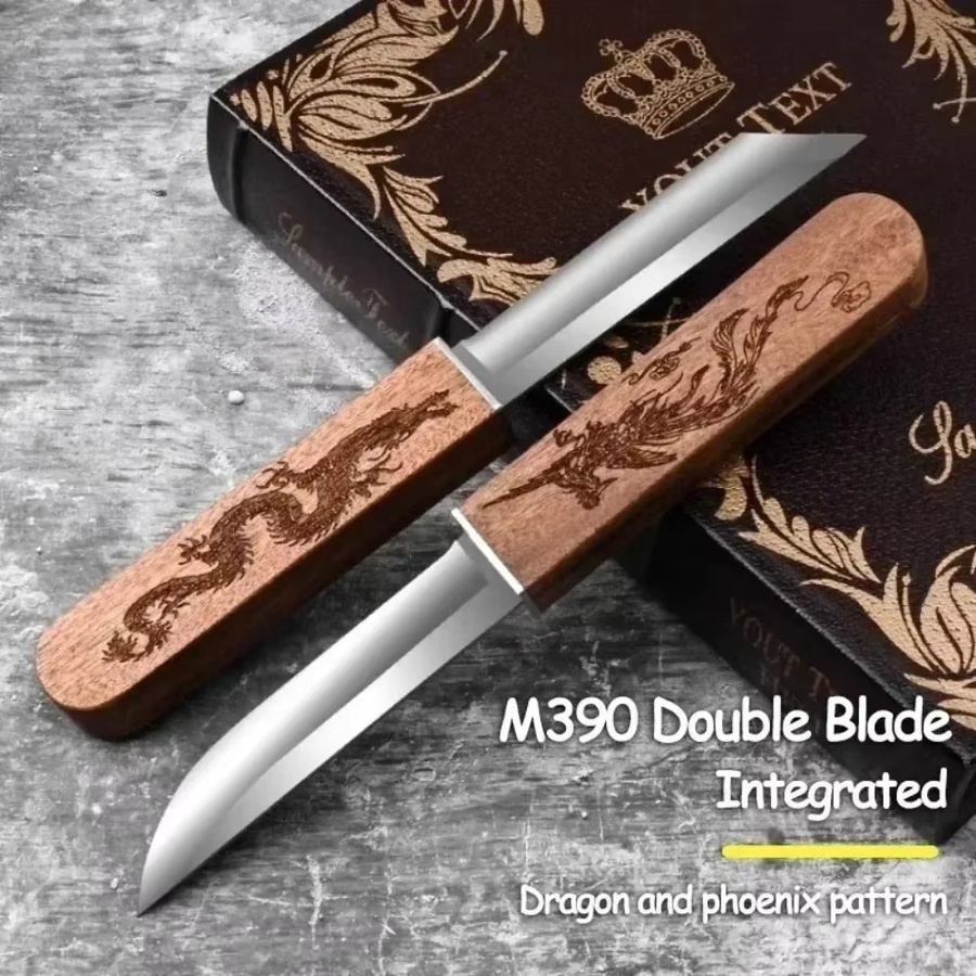 PLYS 2-in-1 Multifunktions-Taschenmesser mit zweischneidiger Klinge und Holzgriff in Braun - Bild 4