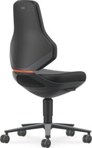 Bimos ESD Texon Skintec Stuhl in Schwarz mit Rollen und Aluminiumfuß, Sitzhöhe: 45,0 cm bis 62,0 cm - Bild 1