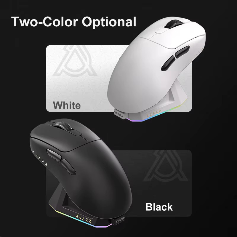 AJAZZ AJ179 Ergonomische Gaming-Maus mit Bluetooth und USB-C – Leichte kabellose und kabelgebundene Makro-Maus für PC und Laptop - Bild 2