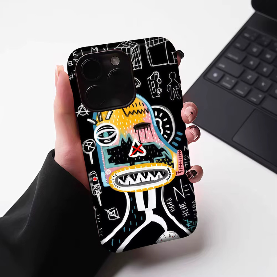 Aurbe Matte 2-in-1 MagSafe Hülle mit Film für iPhone 17 16 15 14 Plus Pro Max, Stoßfeste Hartschale im Graffiti-Stil, Mehrfarbig - Bild 6