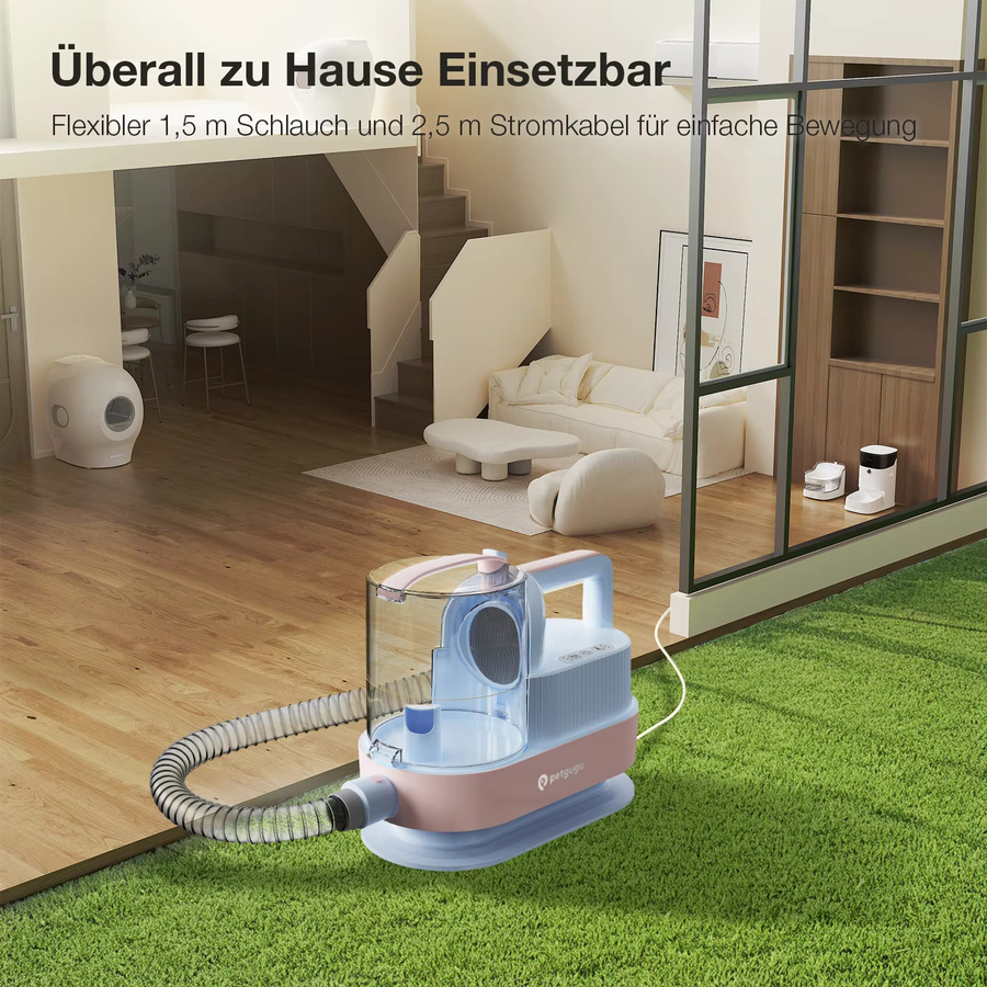 PETGUGU M1 Pro 7 in 1 Hundehaar-Staubsauger mit Föhn und 11000Pa Saugkraft, Tierpflege-Set mit 2,5L Behälter - Bild 3