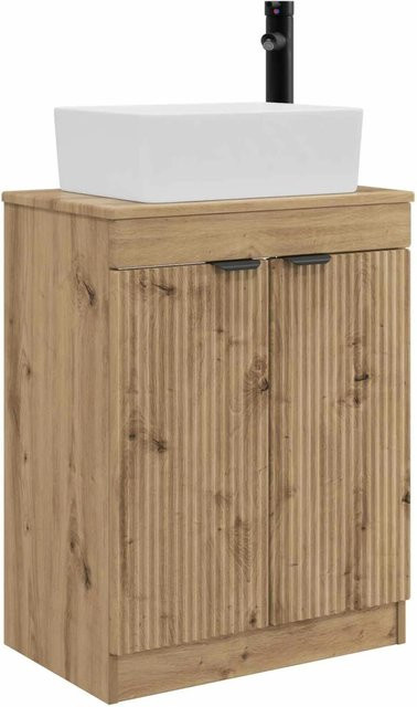 vidaXL Badezimmerschrank mit Waschbecken in Artisan-Eiche, modern, B/T/H: 54 x 35 x 83 cm - Bild 1