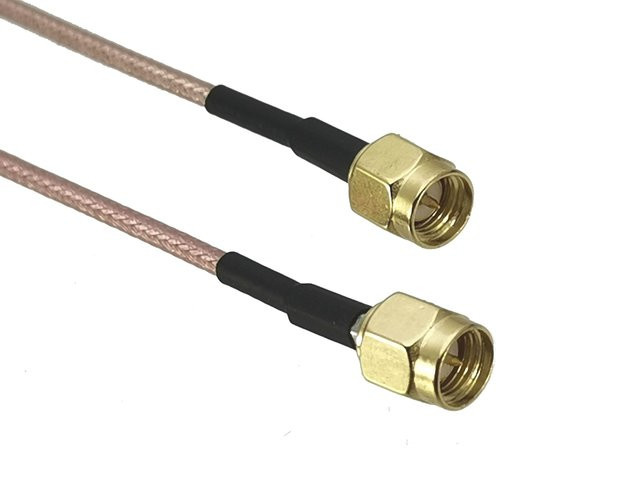 SMA auf SMA Stecker RF Jumper Kabel RG316 gerade in Gold, Länge: 3,05 m - Bild 1