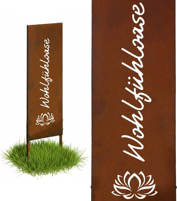 Wetterfester Gartenstecker aus Eisen von Relaxdays in Rostbraun, Höhe: 115 cm, Breite: 28 cm - Bild 1