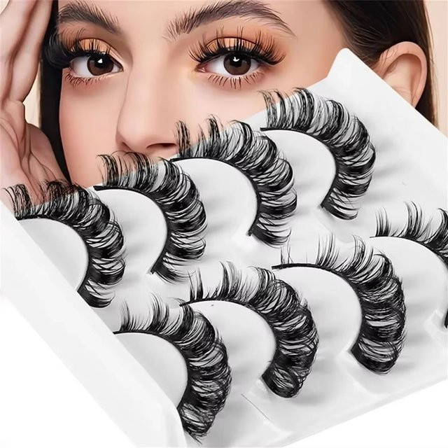 Biche Eyes Künstliche Wimpern, Russische Volumen-Streifenwimpern, 4 Paar, Unisex - Bild 1