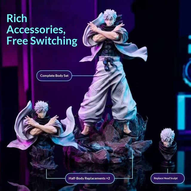 Bandai Jujutsu Kaisen Gojo Satoru Anime-Figur, Desktop-Ornament - Bild 1
