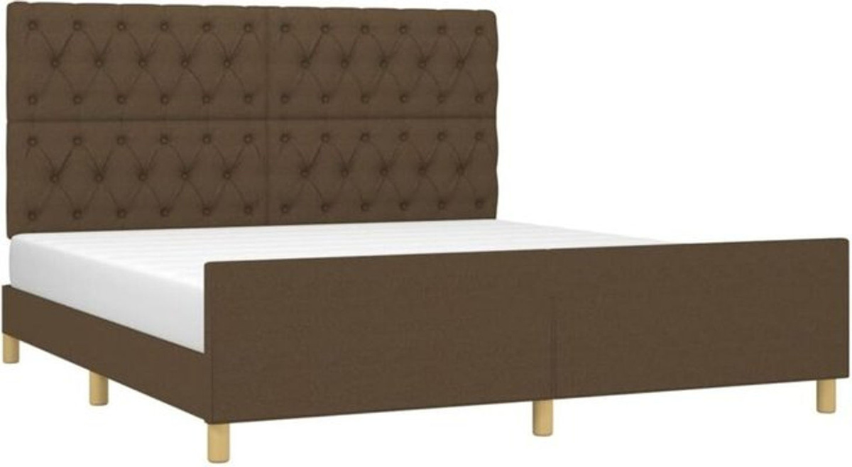 Polsterbett vidaxl aus Massivholz und Stoff in Braun, B/T/H: 160 x 200 cm - Bild 1
