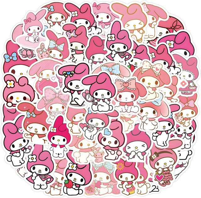 Sanrio My Melody Cartoon Graffiti Aufkleber wasserfest für Laptop, Gepäck und Telefon, niedliche Anime Ästhetik Sticker für Kinder - Bild 1
