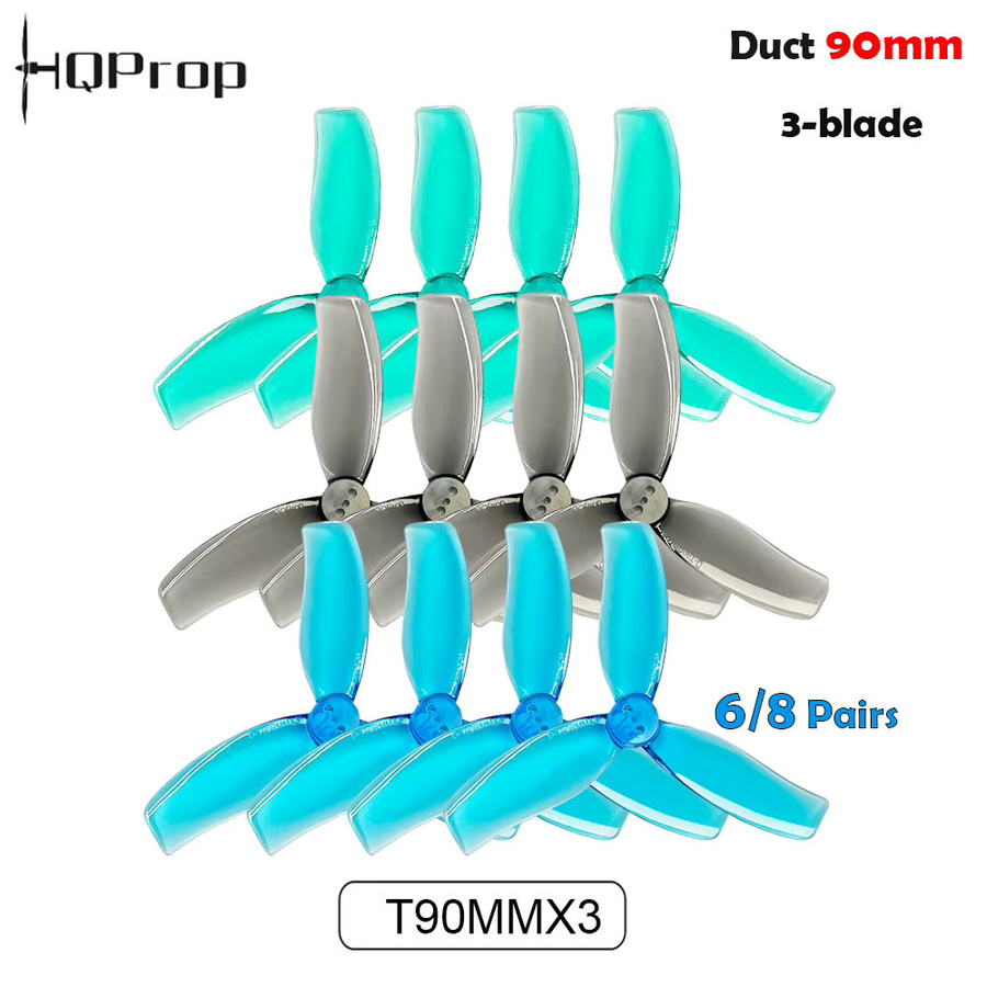 HQProp Duct-T90MMX3 3,5-Zoll 3-Blatt-Propeller mit 1,5mm Öffnung in Grau für CineWhoop ProTek35 CineLog35 RC FPV Racing Drohnen - Bild 2