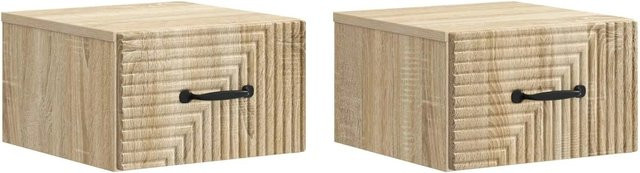 vidaXL Wandmontierter Nachttisch 2er-Set Sonoma-Eiche, B/T/H: 34,5 x 33 x 20 cm - Bild 1