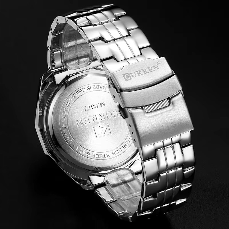 CURREN Armbanduhr Quarz, Edelstahl, Schwarz, Herren - Bild 4